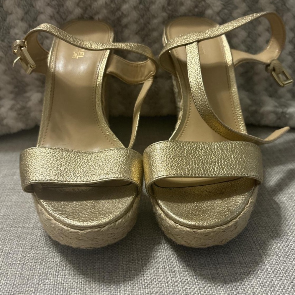 Micheal Kors Gold Platform Sandals